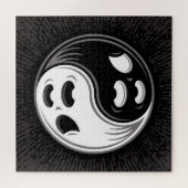 Puzzle Ghost Yin Yang Noir et blanc (Horizontal)