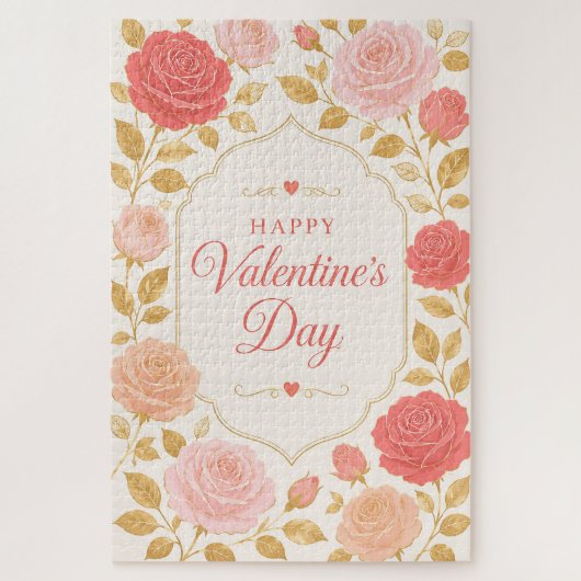 Puzzle Gilded Rose Romance de la Saint-Valentin (Vertical)