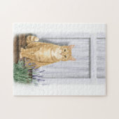 Puzzle Ginger Cat et Lavender Door Art (Horizontal)