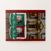 Puzzle Ginger cat, Photo Text Customize ,Meowy Christmas, (Horizontal)