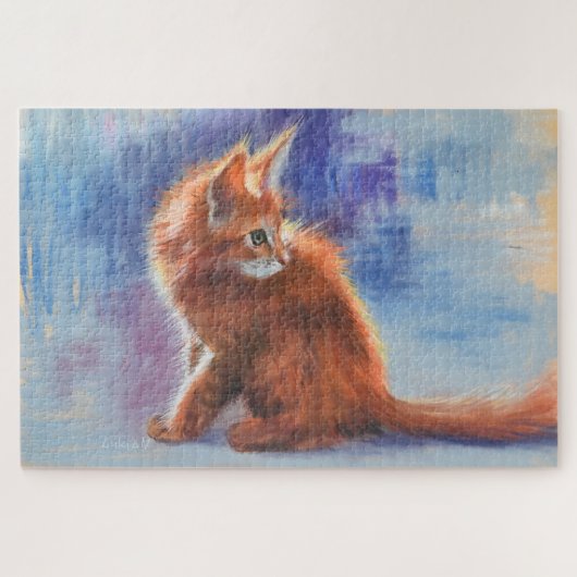 Puzzle Ginger Kitten dans la lumière pastel (Horizontal)
