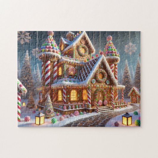 Puzzle Gingerbread Wonderland Village Candy Cane House (Horizontal)