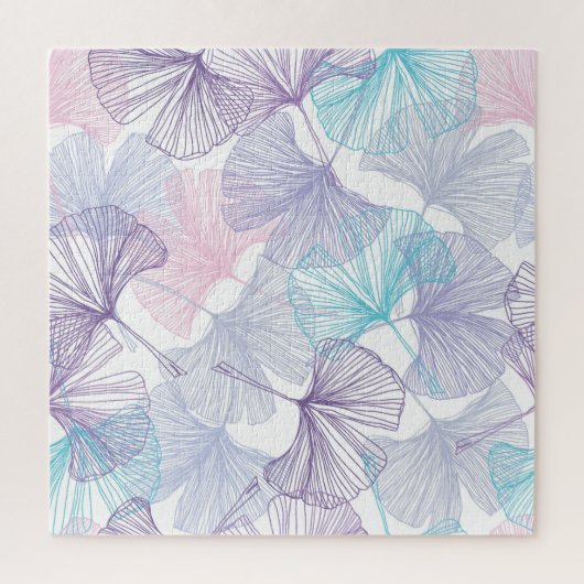 Puzzle Gingko Biloba Rose Quartz Motif (Vertical)