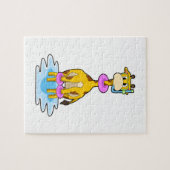 Puzzle Girafe à la natation avec anneau de natation (Horizontal)