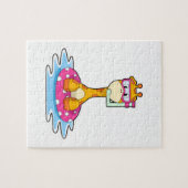 Puzzle Girafe à la natation avec tuba (Horizontal)