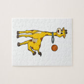 Puzzle Girafe au basket-ball avec cerceau de basket-ball (Horizontal)