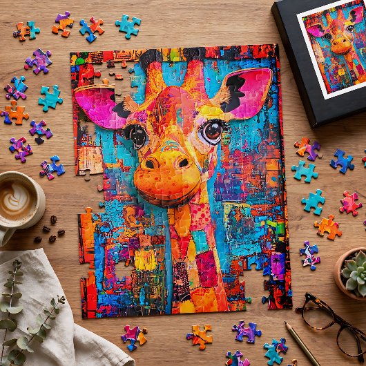 Puzzle Girafe Colorée Mignonne