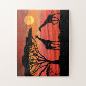 Puzzle Girafes Coucher de soleil africain (Vertical)