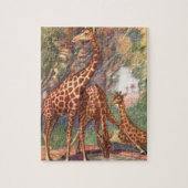 Puzzle Girafes par Louis Sargent, Animaux africains vinta (Vertical)