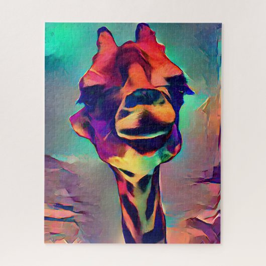 Puzzle Giraffe Abstraite colorée | Difficile (Vertical)