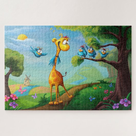 Puzzle Giraffe animals illustration 
