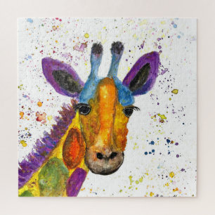 Puzzle Giraffe Animaux Abstraits Sauvages Cute Art Arc-en