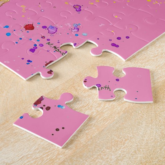 Puzzle Giraffe Animaux Abstraits Sauvages Cute Art Arc-en (Côté)