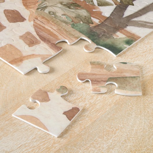 Puzzle Giraffe aquarelle en Savannah africaine (Côté)