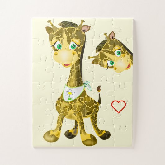 Puzzle Giraffe Bébé mignonne (Vertical)