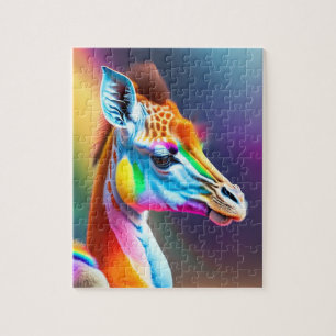 Puzzle Giraffe colorée mignonne Couleurs arc-en-ciel