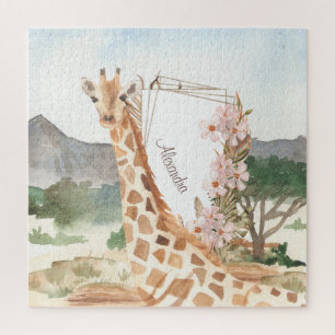 Puzzle Giraffe d'aquarelle en Savannah africaine