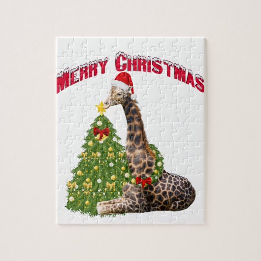 Puzzle Giraffe de Noël (Vertical)