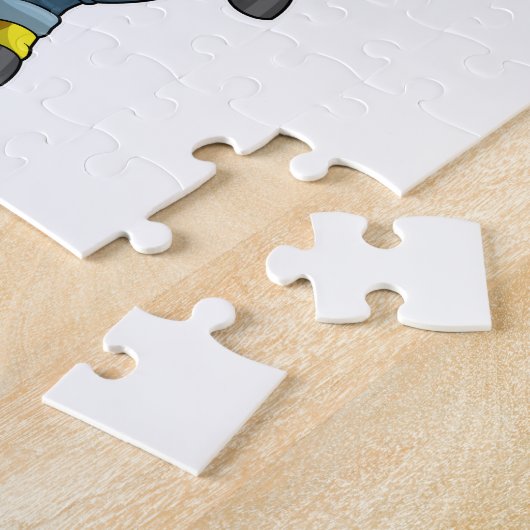 Puzzle Giraffe en fermier avec Pitchfork (Côté)