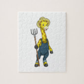 Puzzle Giraffe en fermier avec Pitchfork (Vertical)