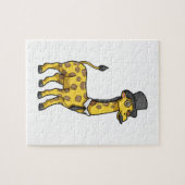 Puzzle Giraffe en Gentleman avec Casquette, Cravate et Mo (Horizontal)