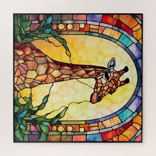 Puzzle Giraffe en verre ciselé (Horizontal)