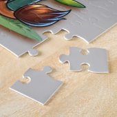 Puzzle Giraffe et Panda Nom monogrammé | (Côté)