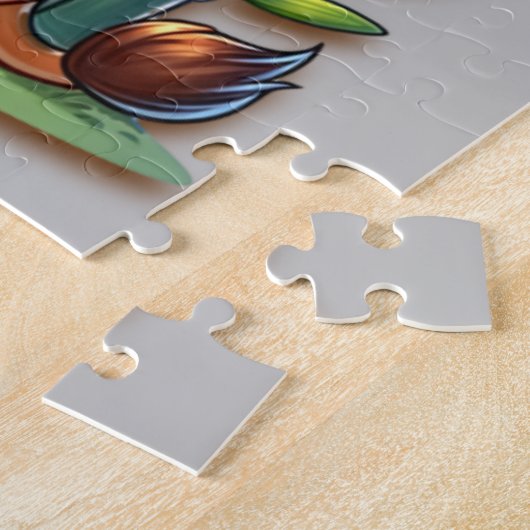 Puzzle Giraffe et Panda Nom monogrammé | (Côté)
