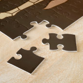 Puzzle Giraffe géométrique moderne, cuivre et Brown (Côté)