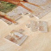 Puzzle Giraffe Manger Feuilles Peinture Photo (Côté)