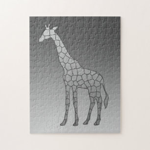 Puzzle Giraffe Silver Gray / Grey