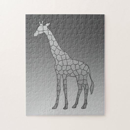 Puzzle Giraffe Silver Gray / Grey (Vertical)