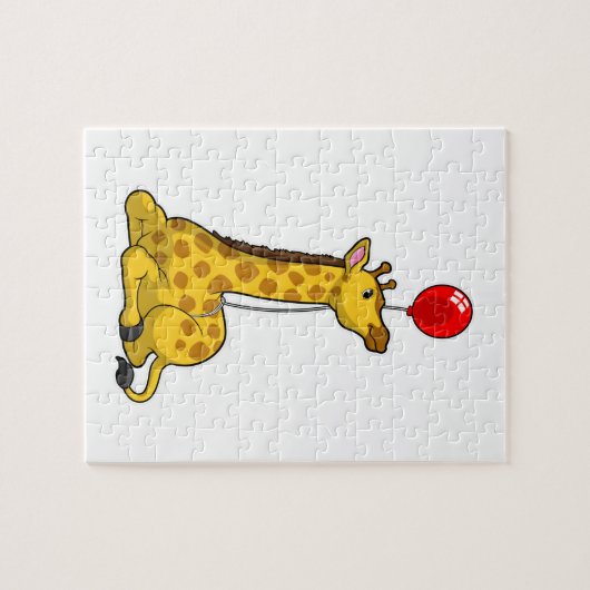 Puzzle Giraffe with Balloon (Horizontal)