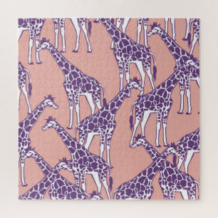 Puzzle Giraffe Zones colorées Vintage Safari Illustration