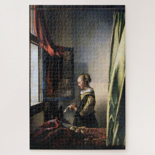 Puzzle Girl Reading a Letter at an Open Window, Vermeer