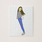 Puzzle girl with a bunny tail (Vertical)