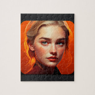 Puzzle Girl with blue eyes