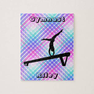 Puzzle Girls Gymnast Gymnastique Balance Beam Pastel