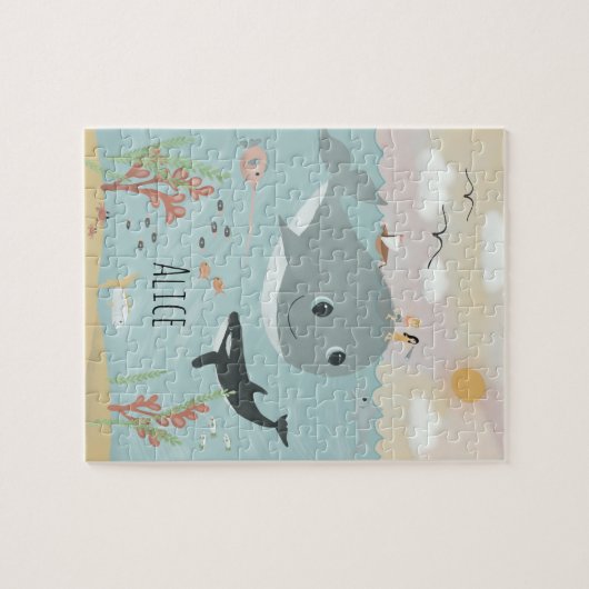 Puzzle Girls mignonne Ocean Orca et baleines enfants (Horizontal)