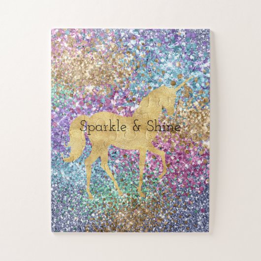 Puzzle Girls rose violet Aqua Mint Or Unicorne Éperche (Vertical)
