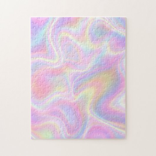 Puzzle Girly Vibrant Pastel Holographic Swirl Design      (Vertical)