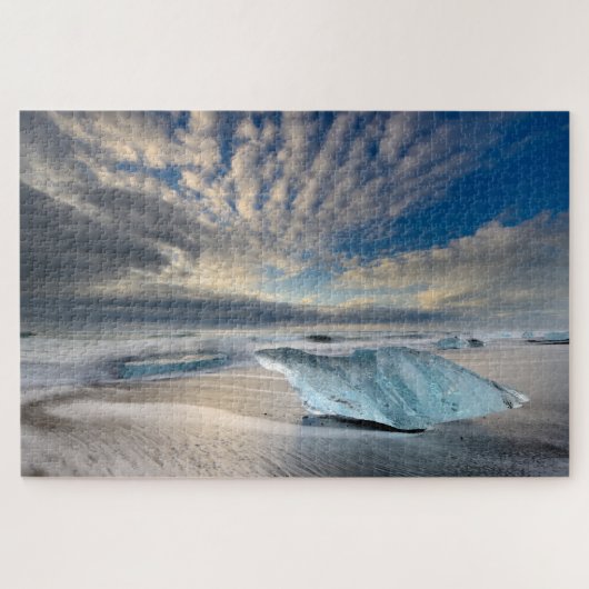 Puzzle Glace bleue glaciale sur la plage de Jokulsarlon e (Horizontal)