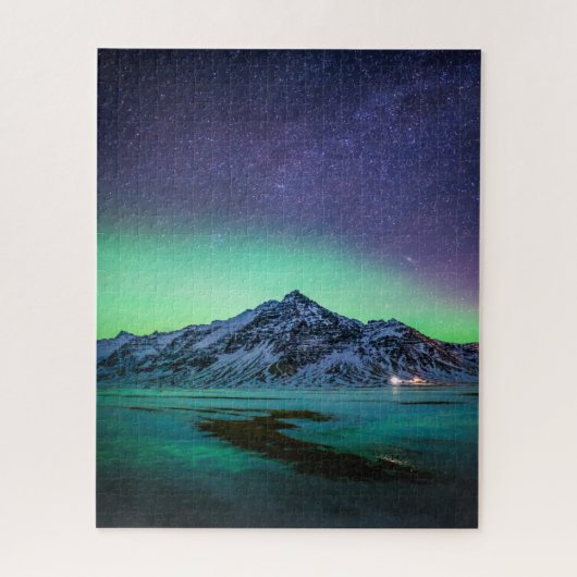 Puzzle Glace et neige | Aurora Borealis Voie Lactée Islan (Vertical)