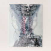 Puzzle Glace et neige | Pont rouge en hiver, Japon (Vertical)