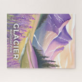 Puzzle Glacier National Park | Spring Lavender Watercolor (Horizontal)