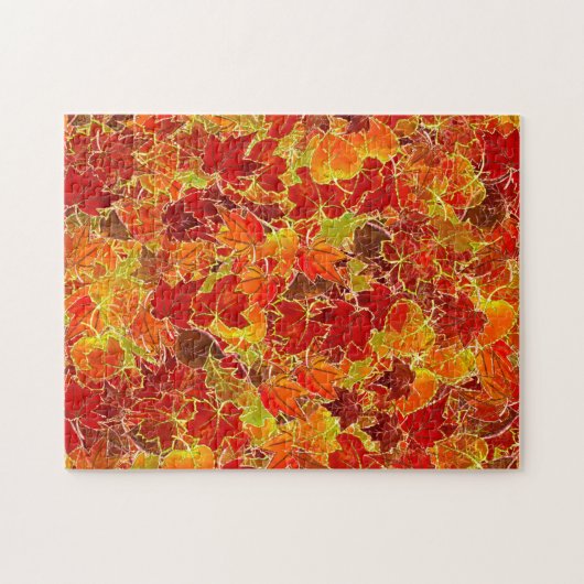 Puzzle Glittery Fall Maple Feuilles (Horizontal)