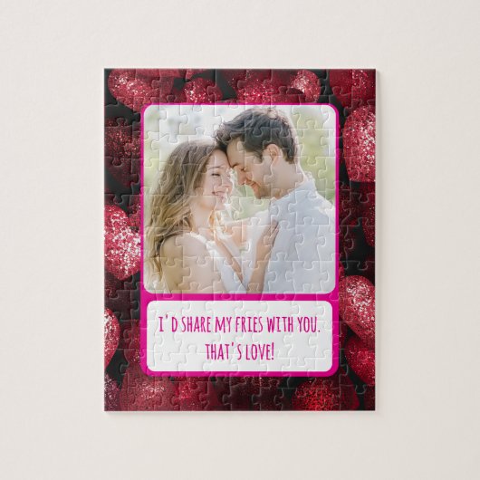 Puzzle Glittery Love Partager Mes Fries (Vertical)
