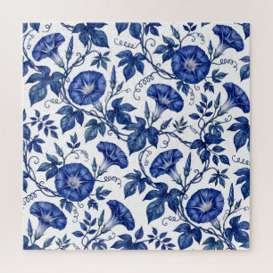 Puzzle Glorieuses du matin Bleu Cobalt Blanc de style Del