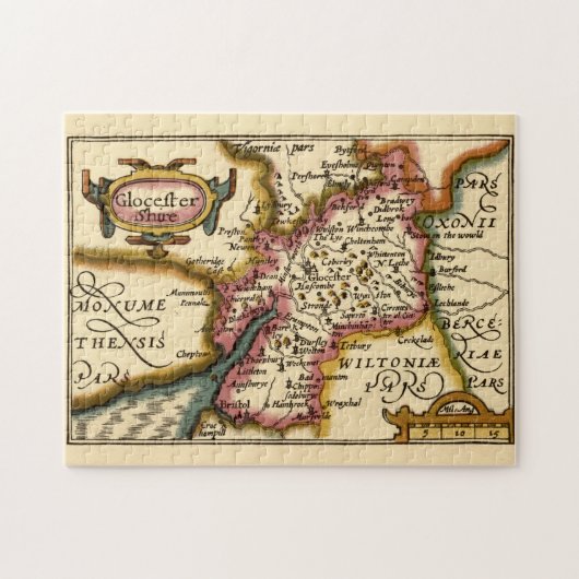 Puzzle Gloucestershire Comté Angleterre Ancienne carte An (Horizontal)
