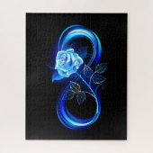 Puzzle Glowing infinity with blue rose (Vertical)